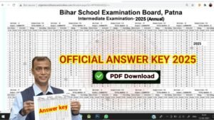 Bihar Board 12th Official Answer Key 2025 Download PDF